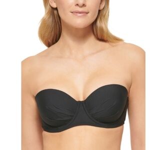 Bleu by Rod Beattie Women's Kore Shirred Bandeau One-Piece Swimsuit Sz S 01345